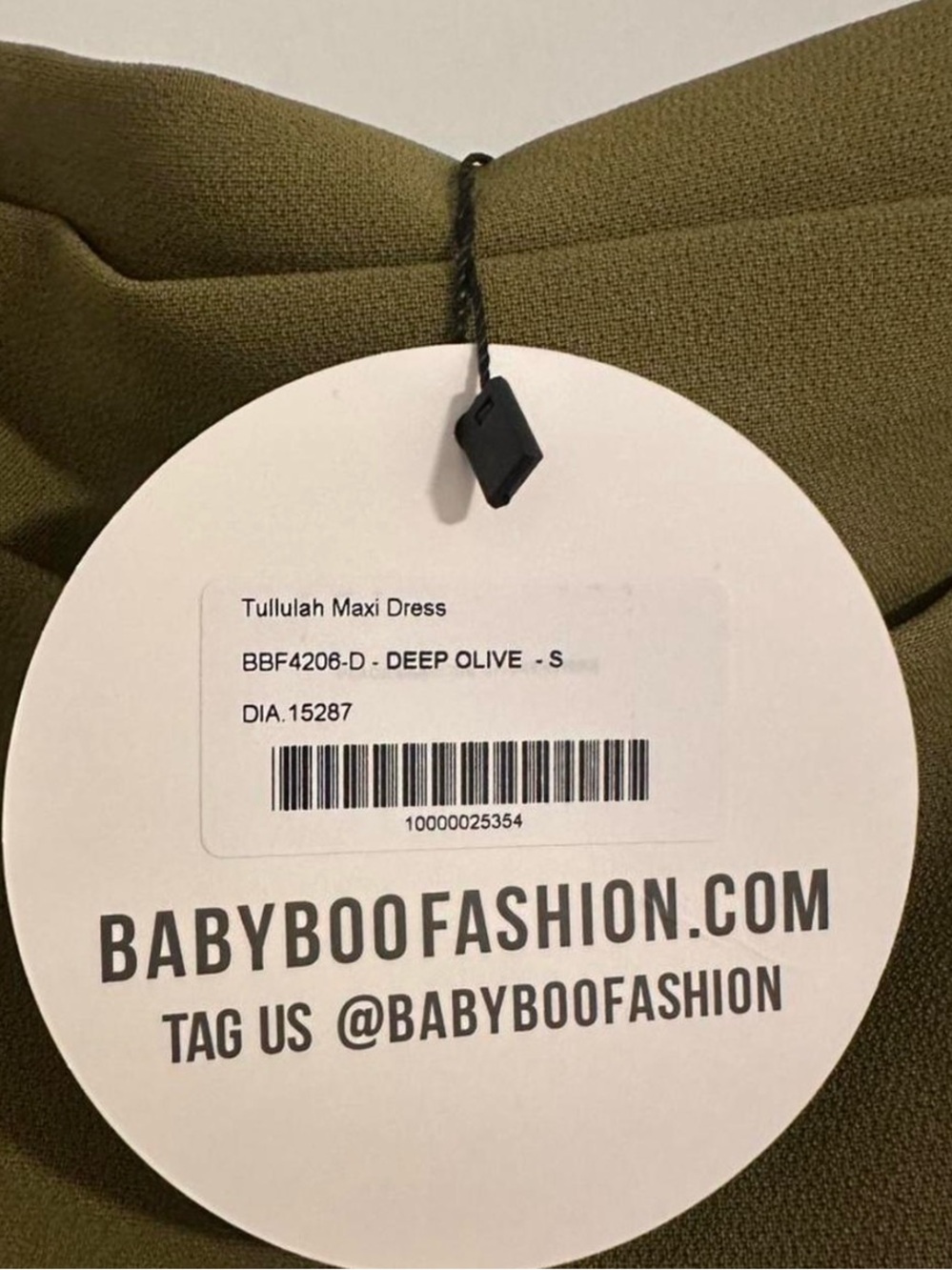 Olive Green Maxi Dress with Structured Bodice (firm on price) - Picture 5 of 6